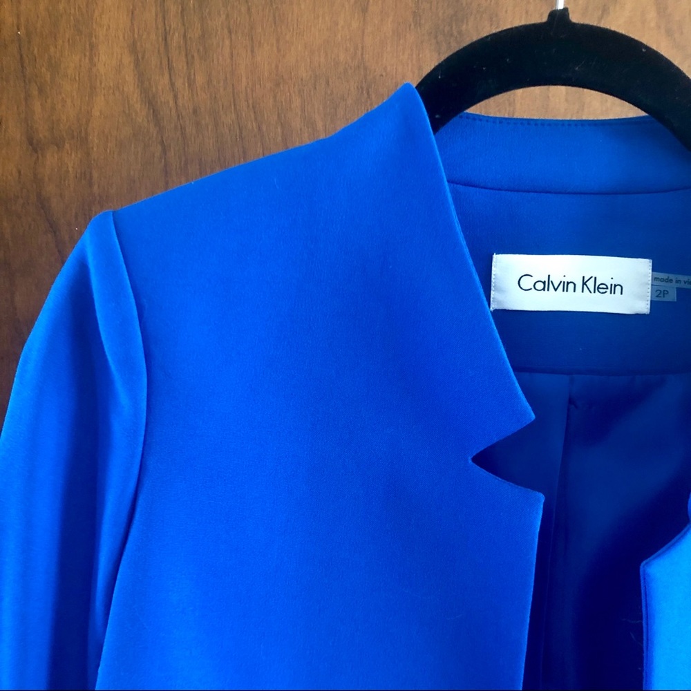 Calvin Klein Blue Blazer with Zipper Detail